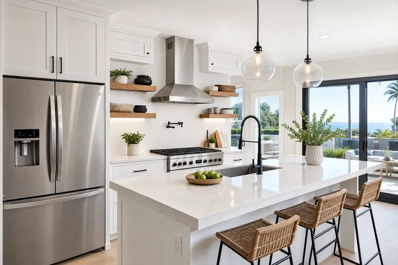 Post-construction cleaning services San Diego - newly renovated dust-free San Diego kitchen by Coastal Maid San Diego